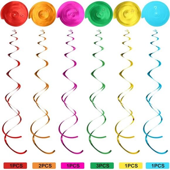 Outus 30 Pieces Hawaiian Luau Birthday Party Hanging Swirl Decoration Flower - Picture 5 of 7